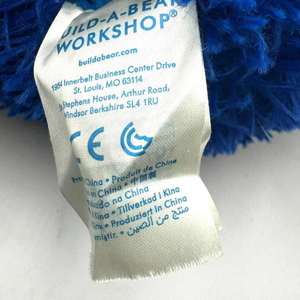 BUILD A BEAR‎ Blue Furry Mixter Monster Plush black arms striped legs Halloween